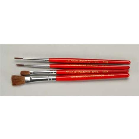 Red Sable 4pc Flat & Round Brush Set
