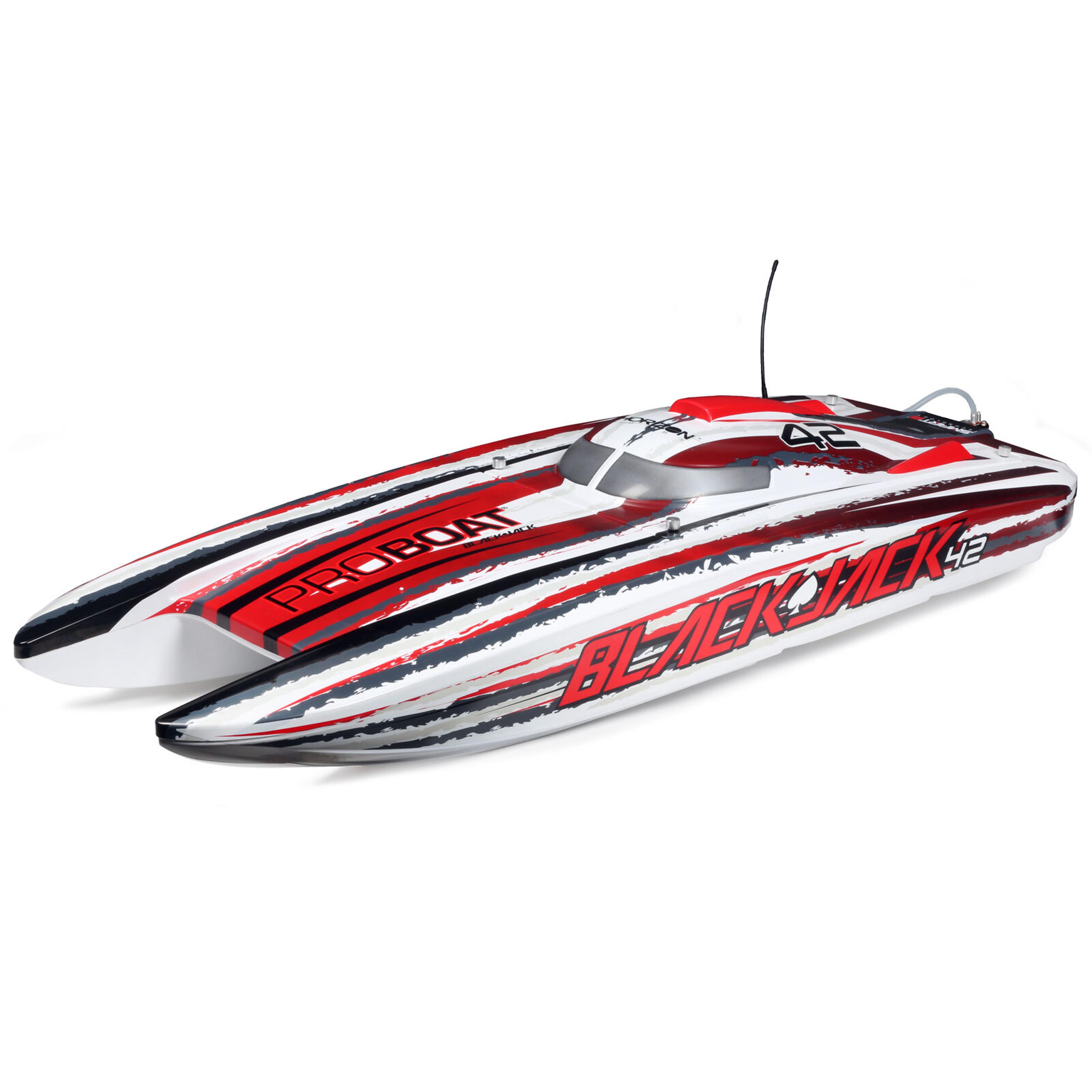 Pro Boat Blackjack 42in 8S Brushless Catamaran RTR RC Boat (White and Red)