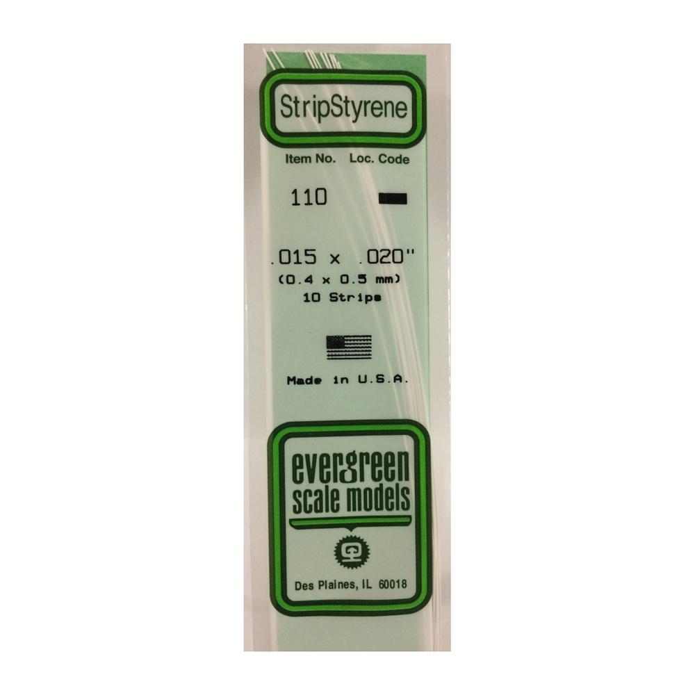 Evergreen StripStyrene Polystyrene Strips (Opaque White, .015/.020in)