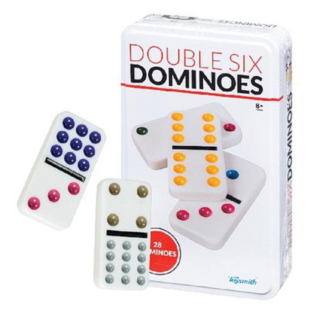 Double Six Dominoes Basic Game (28pcs) in Storage Tin